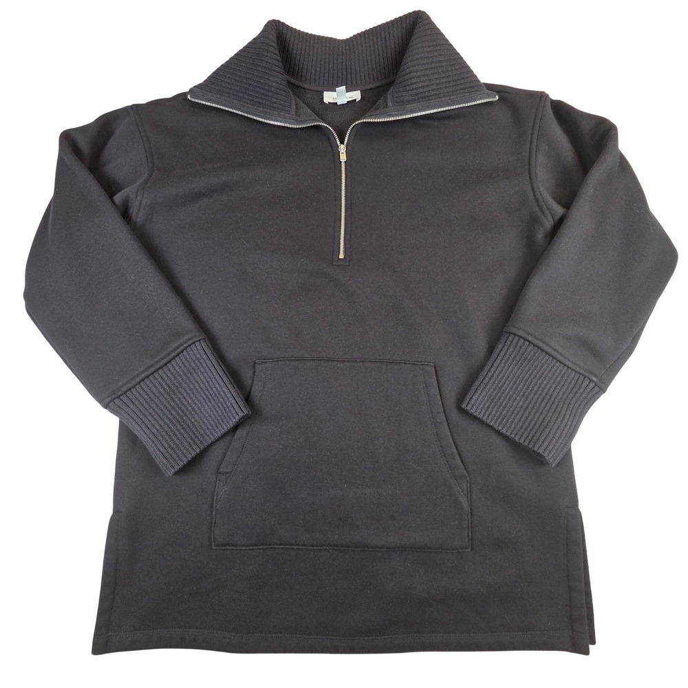 Haven Well Within Womens Black Quarter Zip Fleece Pullover Small